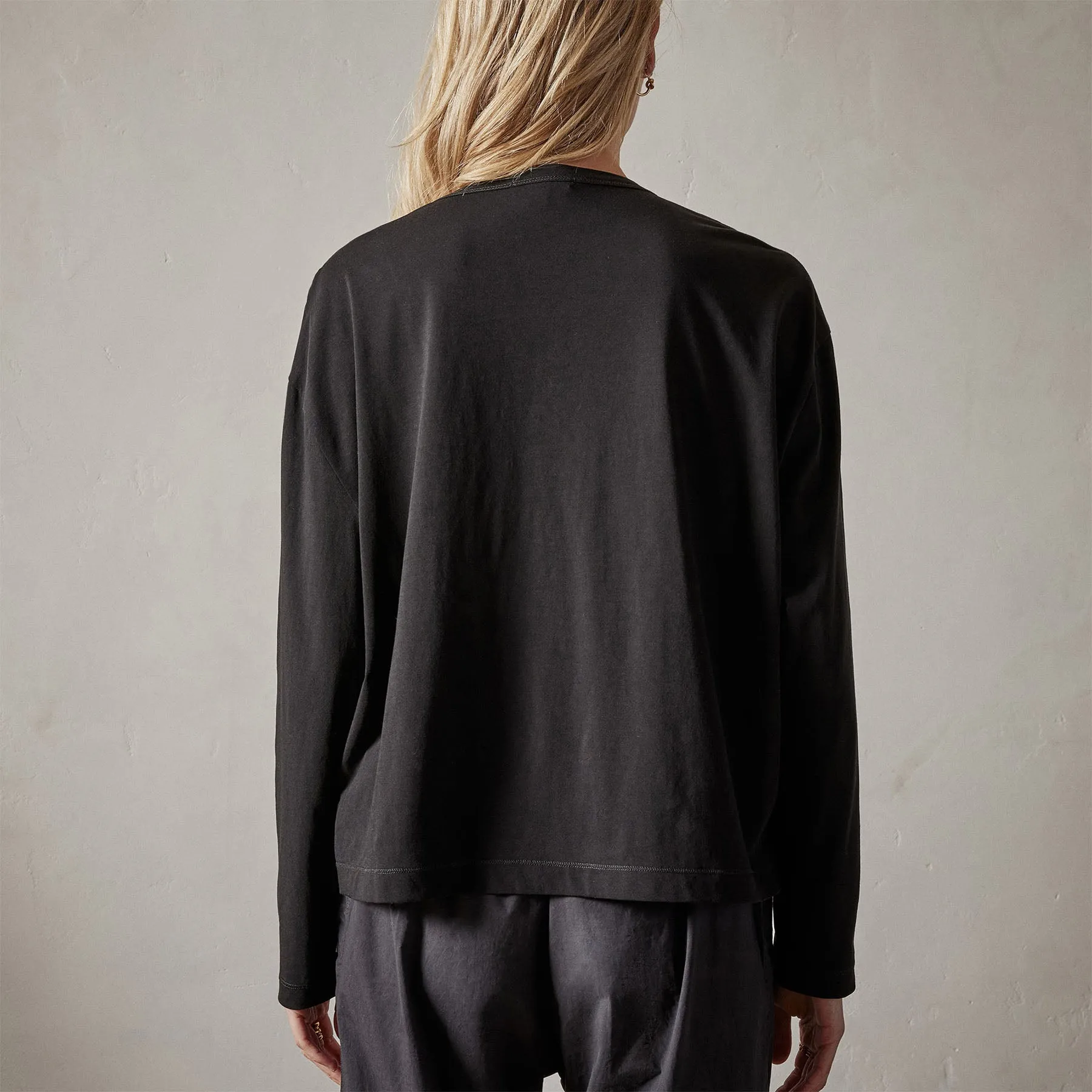 Clean Finish Jersey Henley - Black