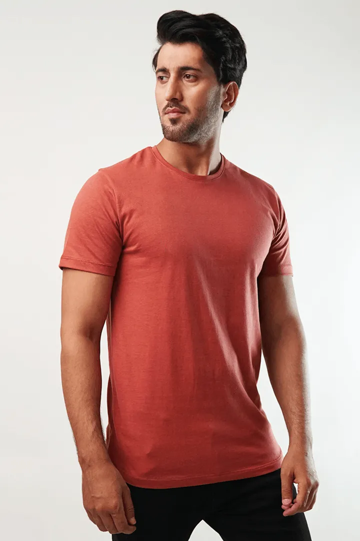 Coho Crew Neck T Shirt - Rust