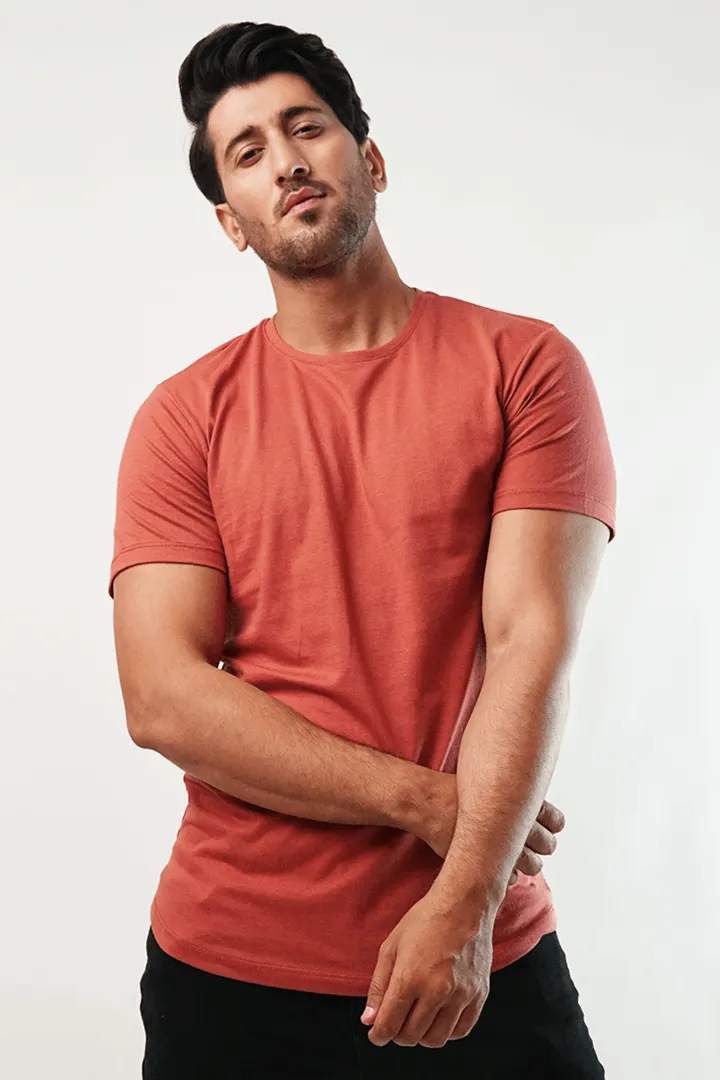 Coho Crew Neck T Shirt - Rust