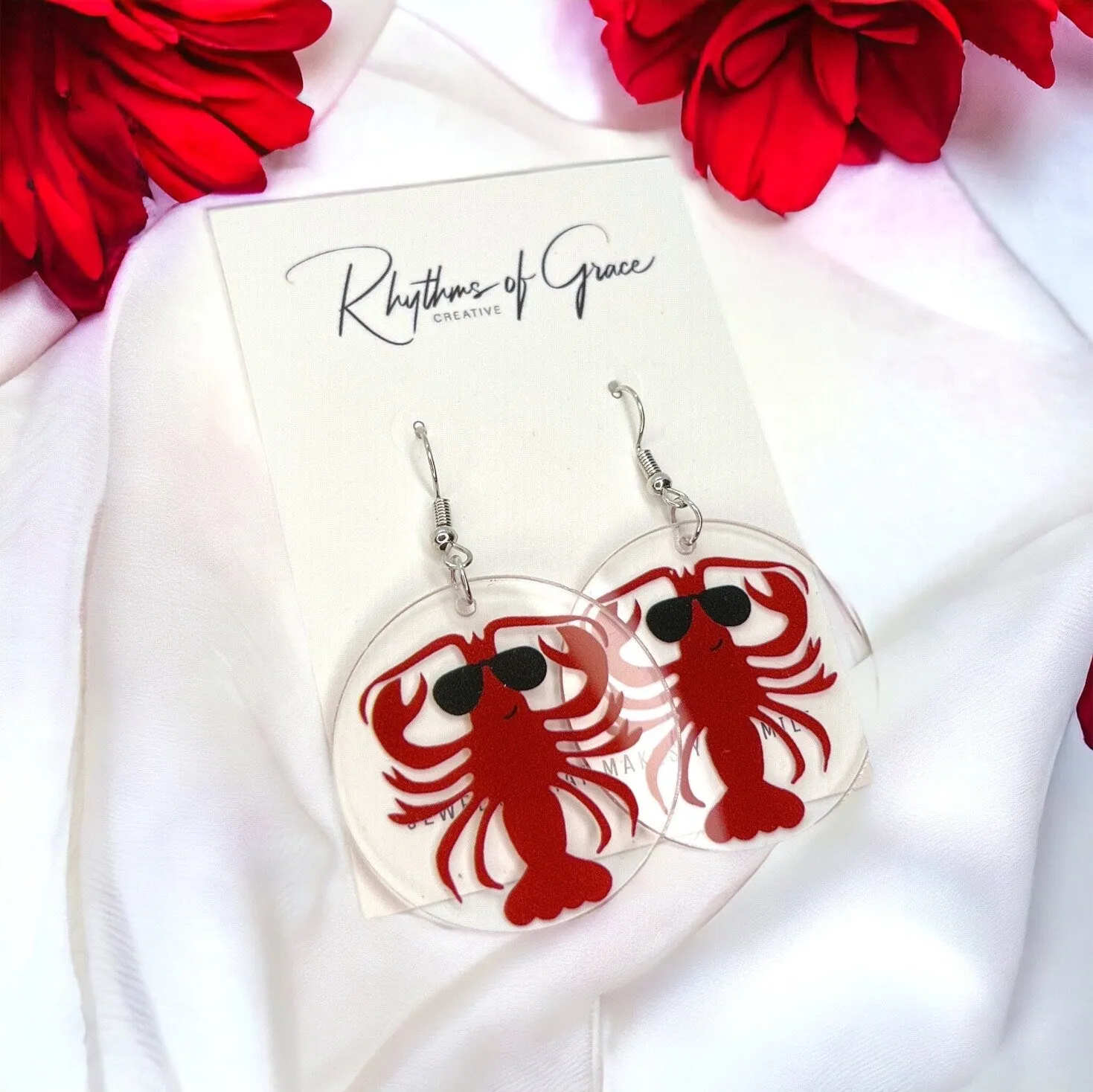Crawfish Earrings - Crawfish Bool, Mardi Gras, New Orleans, Lobster Earrings, Mardi Gras Accessories, Cajun Earrings, Crawdaddy, Crayfish