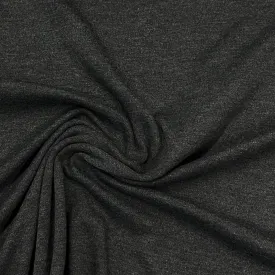 Dark Charcoal Heather Cotton Interlock Fabric