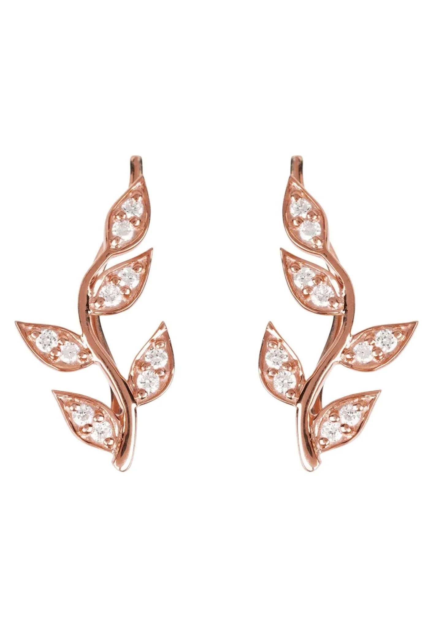 Diamond Leaf Ear Climber Rosegold