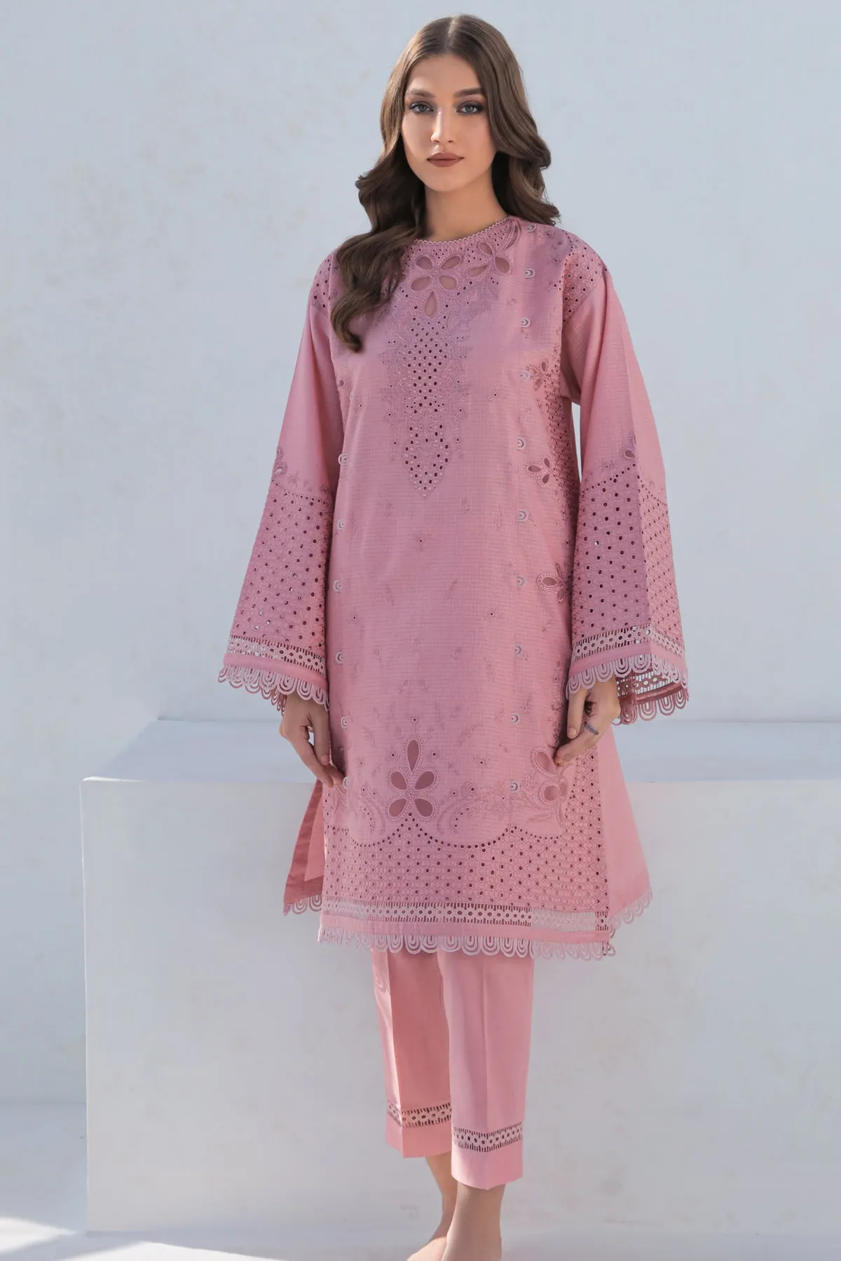 Embroidered Check Lawn RTW-1078
