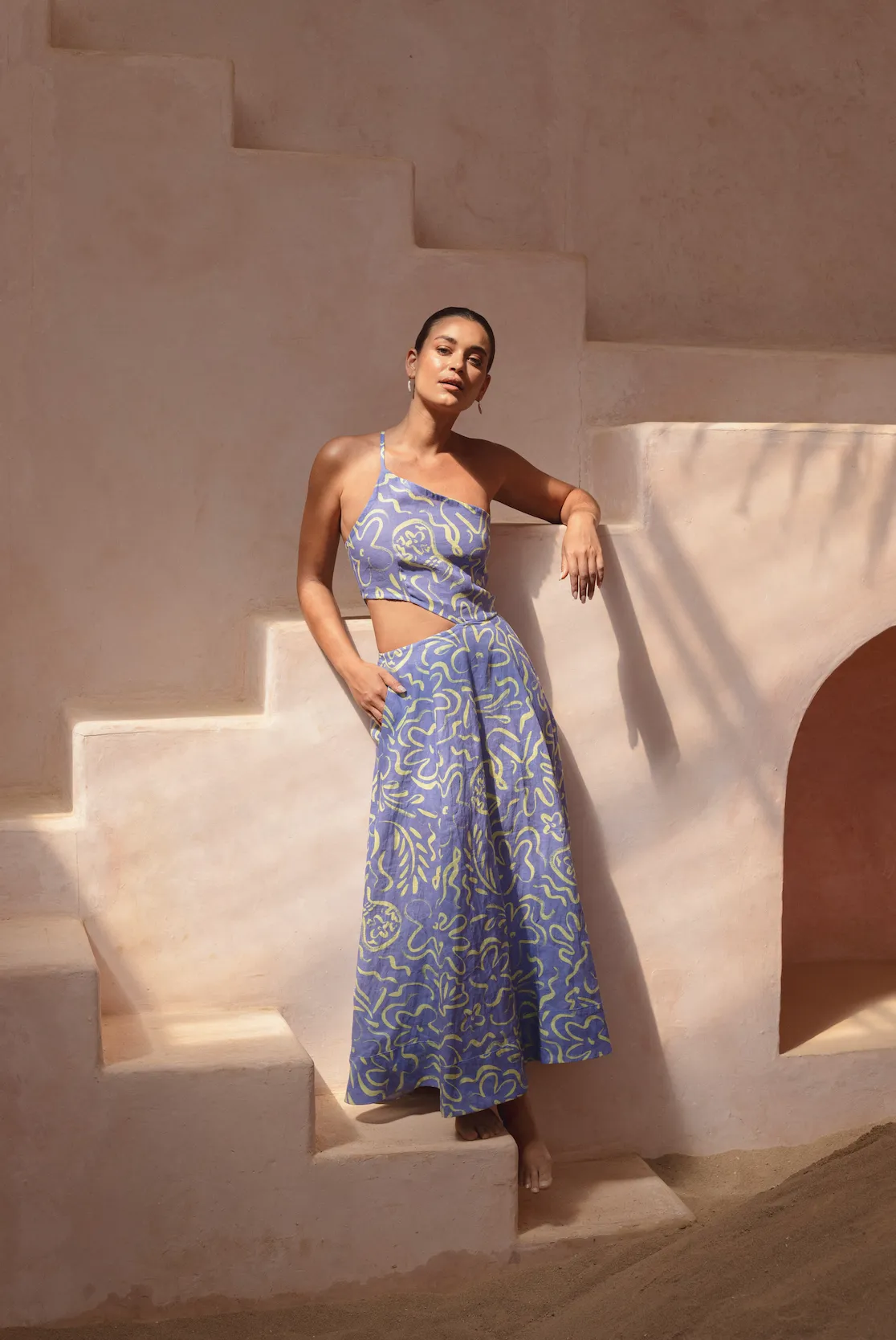 Flores Dress Printed Linen - Wholesale