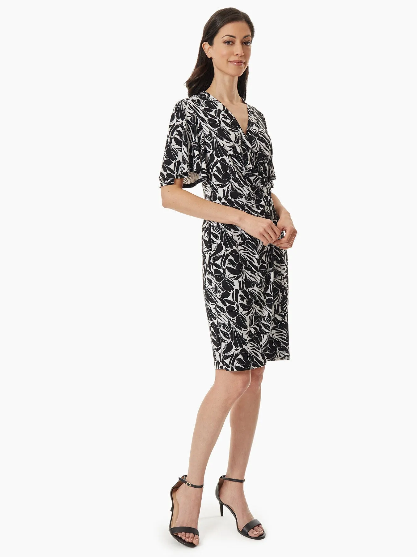 Flutter Sleeve Wrap Dress