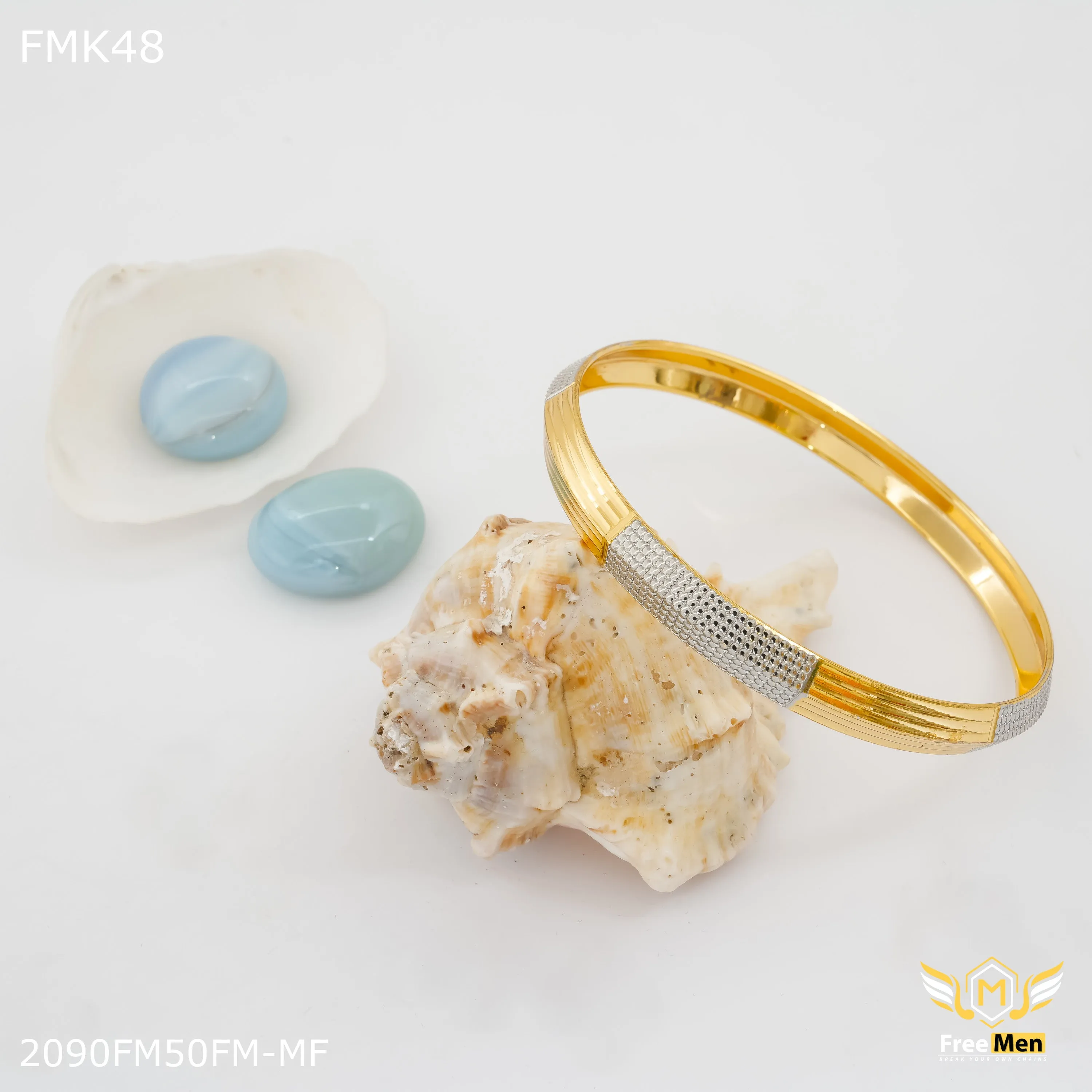 FreeMen Golden & Silver Box Design kada for Men FMK48