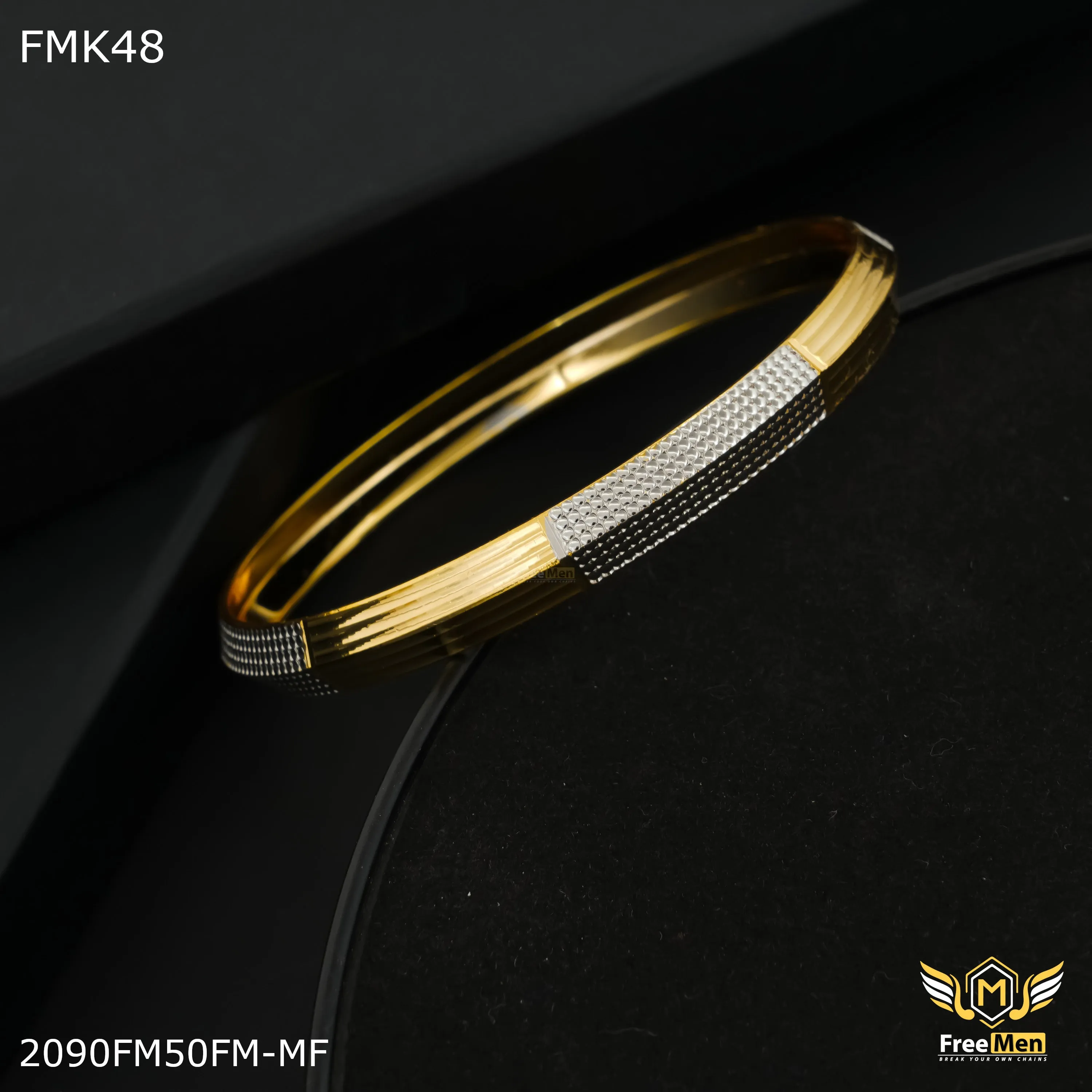 FreeMen Golden & Silver Box Design kada for Men FMK48