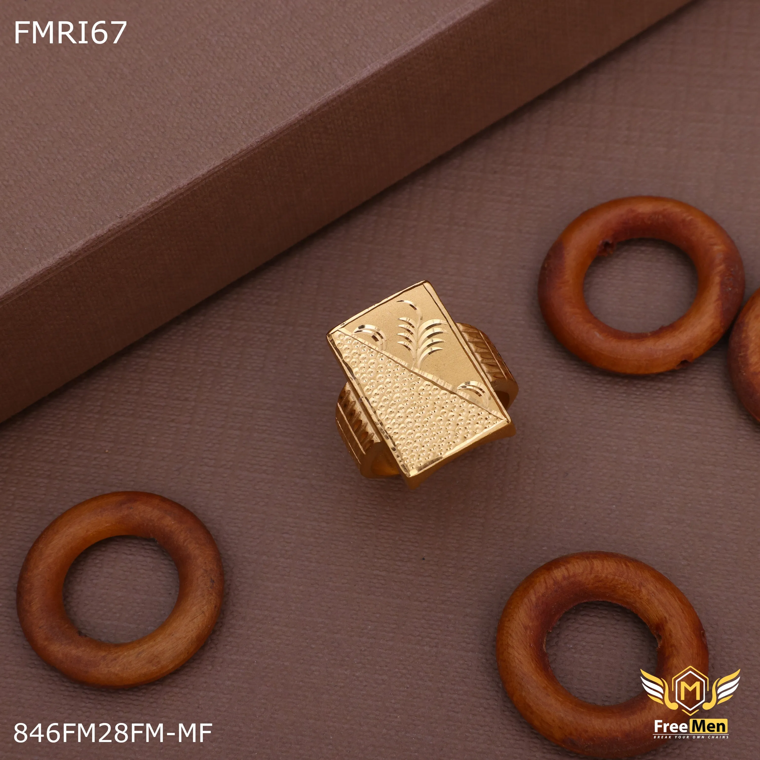 Freemen  rectangle shape with tree design ring IGP - FMRI67