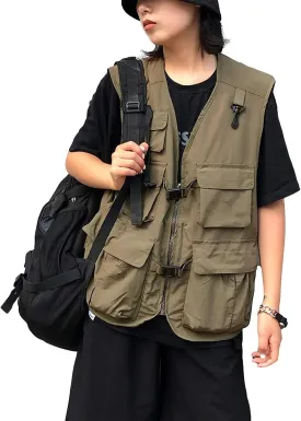 Gihuo Womens Travel Vest Fashion Outdoor Fishing Vest Summer Hiking Safari Photo Vests with Multi Pockets