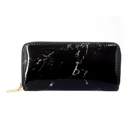 Giorgia Black Marble Finish Patent Purse