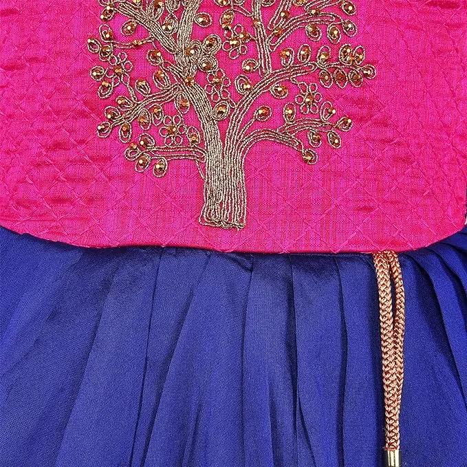 Girls Embroidered Fit and Flare Dress