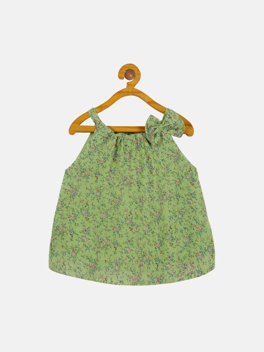 Girls Halter Neck Strap Top With Bow