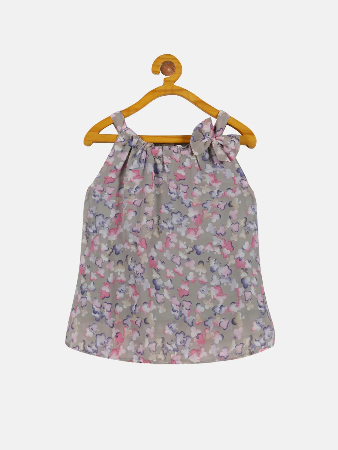 Girls Halter Neck Strap Top With Bow