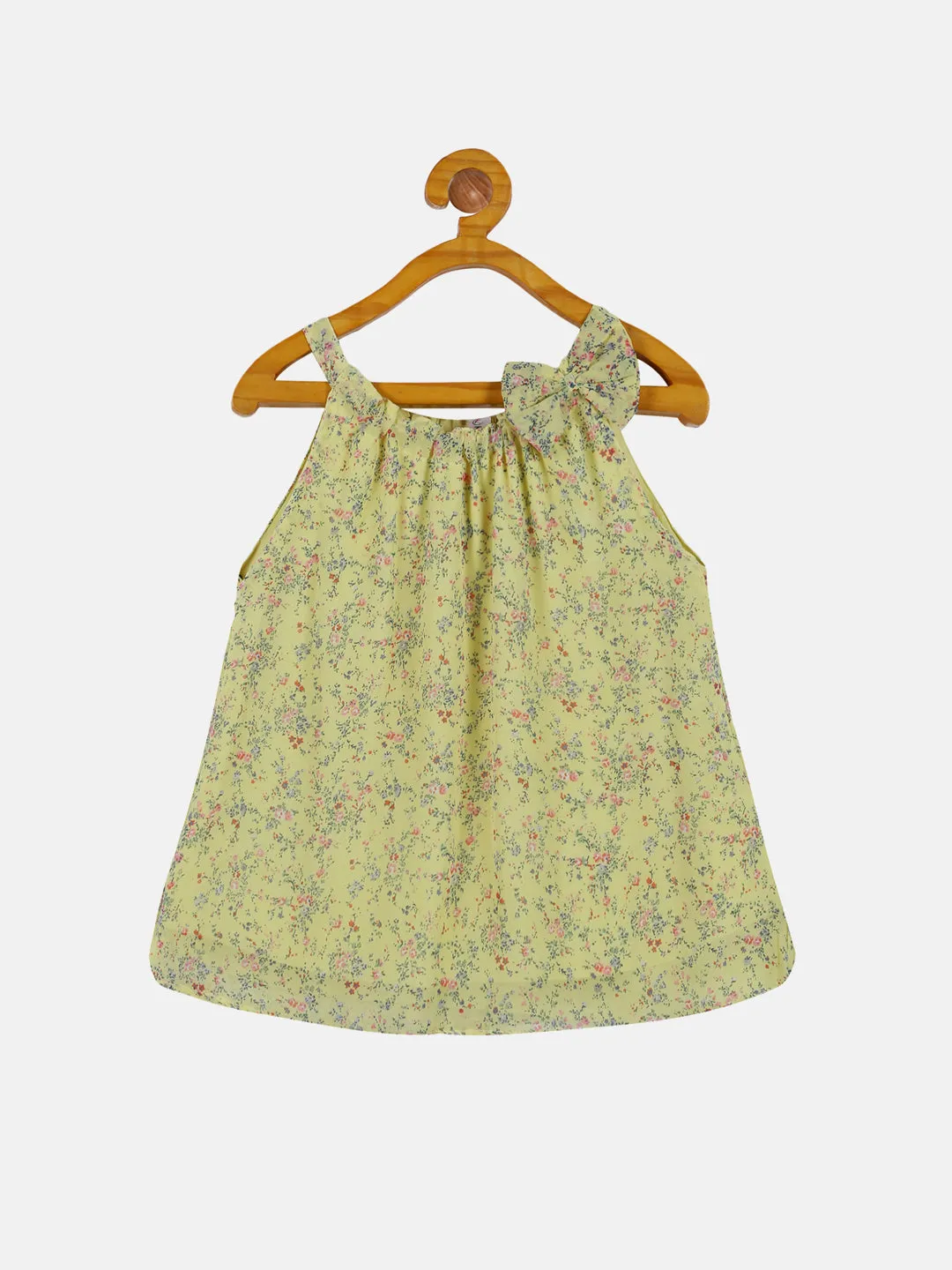 Girls Halter Neck Strap Top With Bow