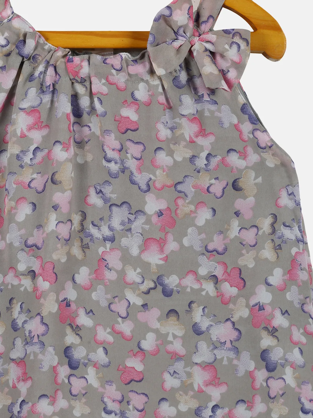 Girls Halter Neck Strap Top With Bow