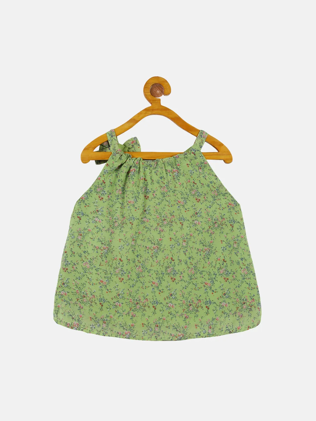 Girls Halter Neck Strap Top With Bow