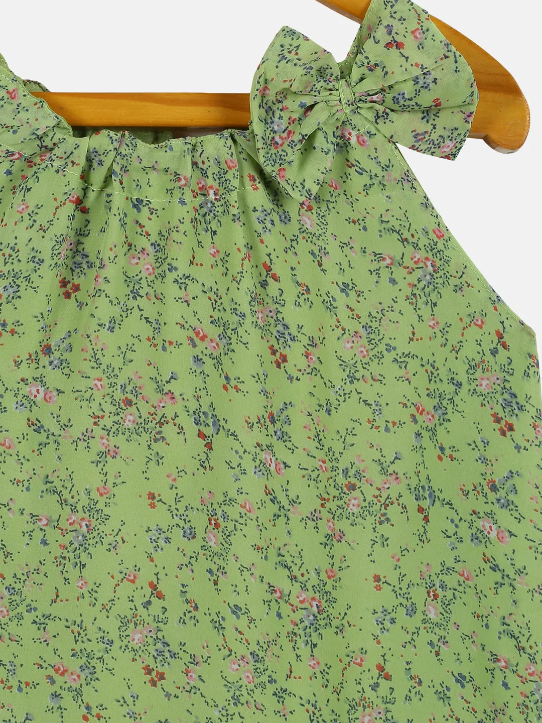Girls Halter Neck Strap Top With Bow