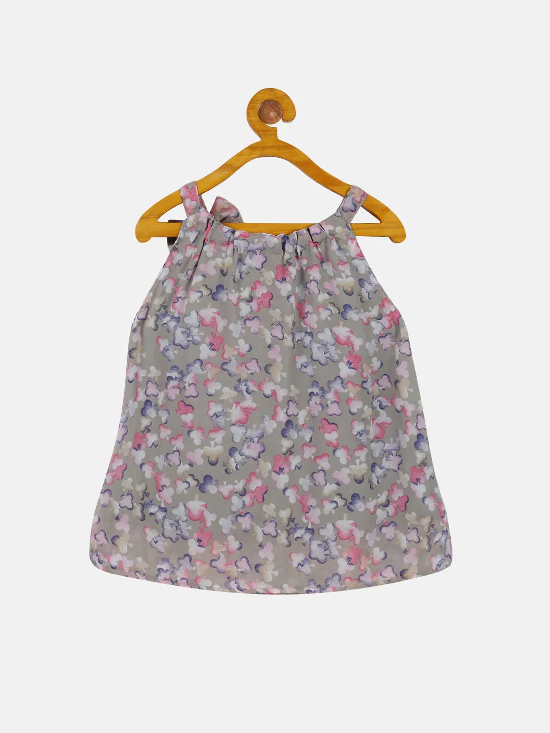 Girls Halter Neck Strap Top With Bow