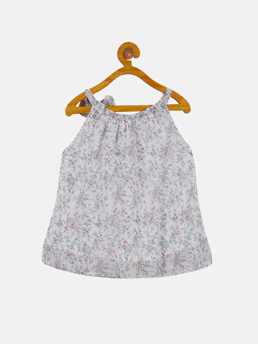 Girls Halter Neck Strap Top With Bow