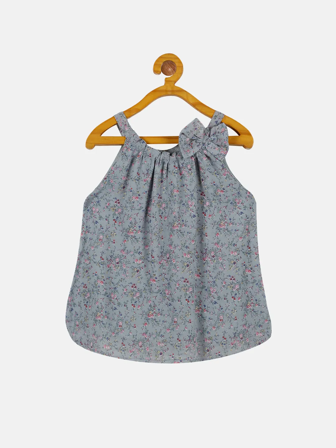 Girls Halter Neck Strap Top With Bow