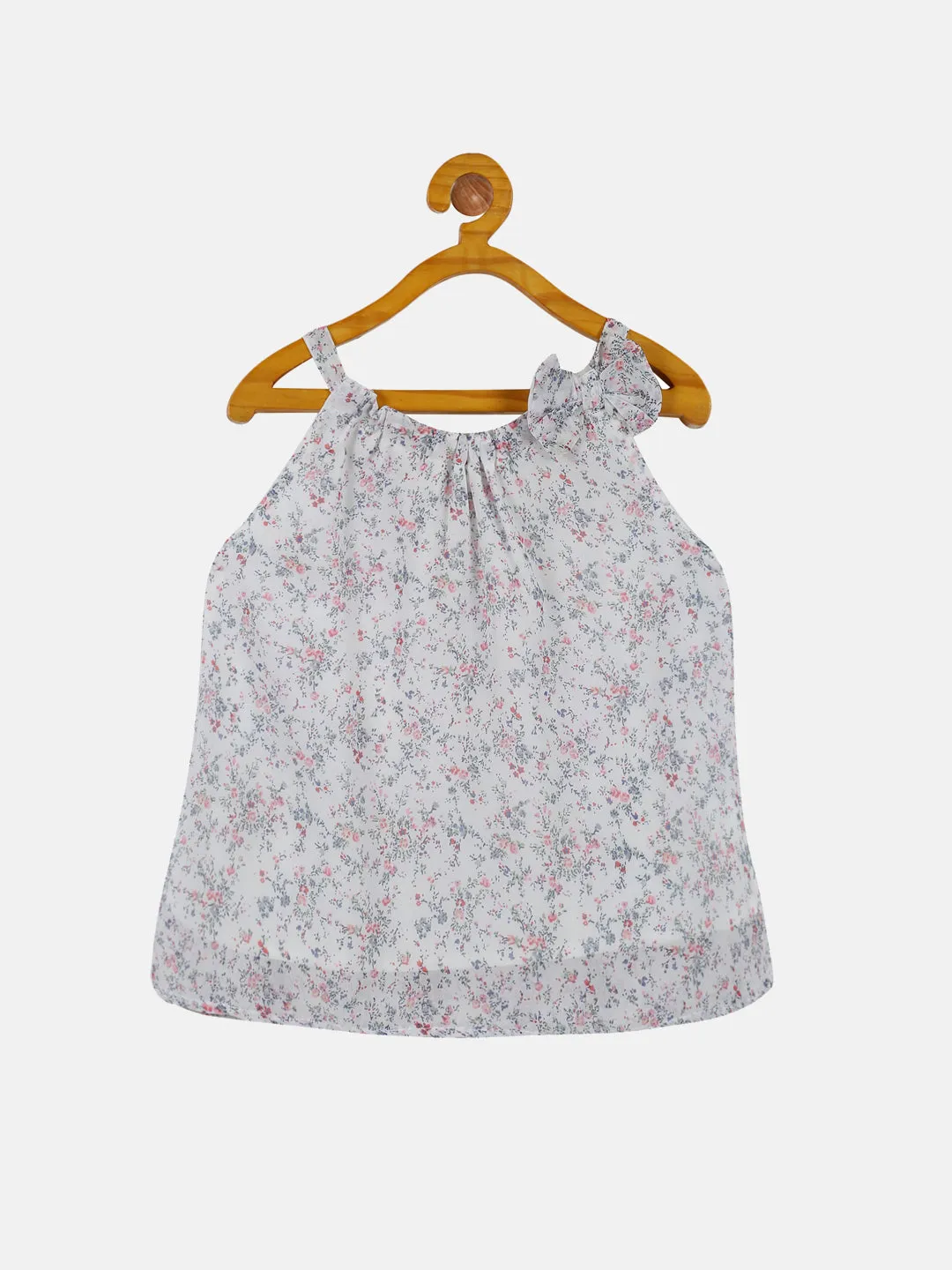 Girls Halter Neck Strap Top With Bow