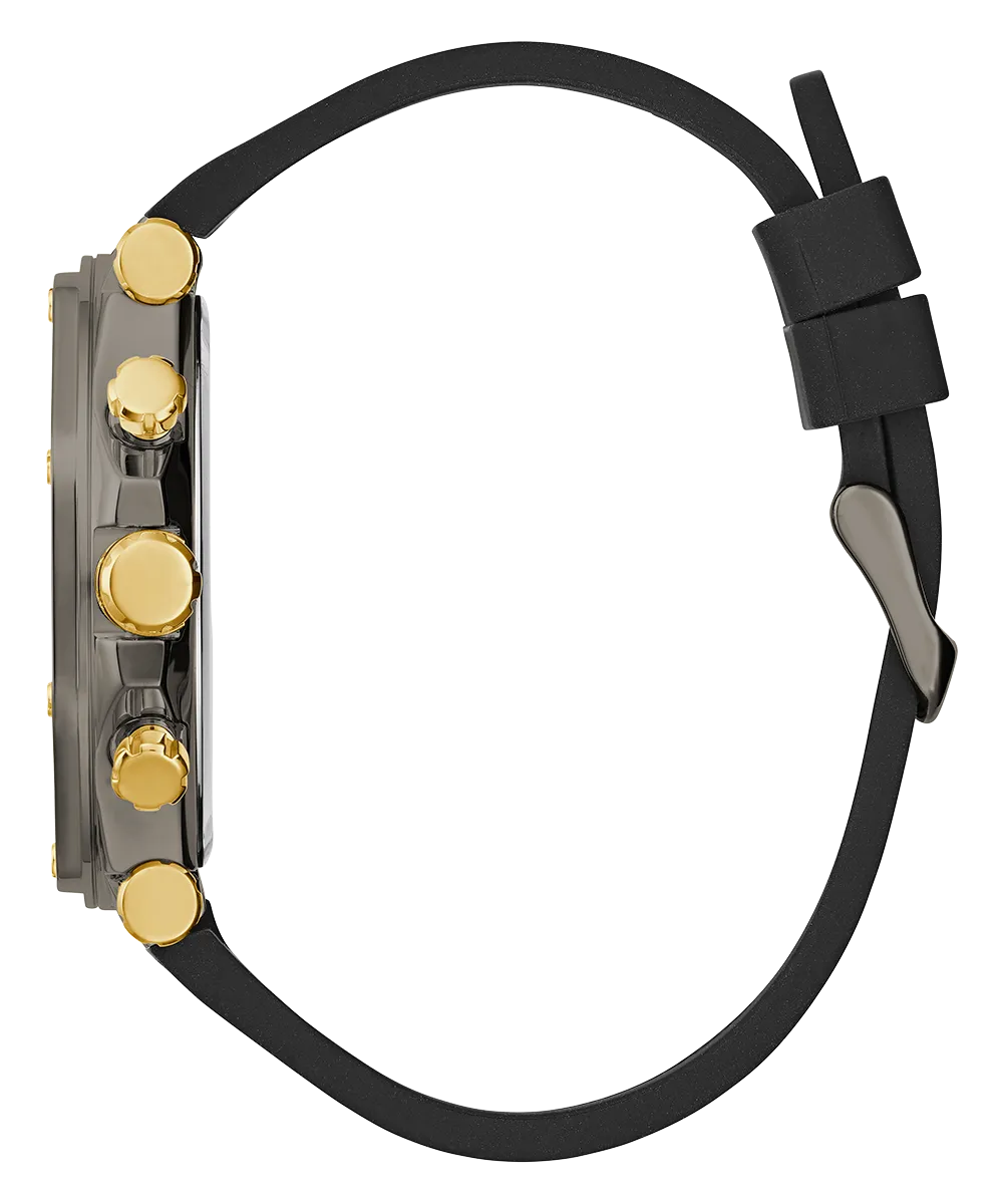 GUESS Mens Black Gunmetal Multi-function Watch
