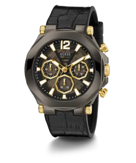 GUESS Mens Black Gunmetal Multi-function Watch