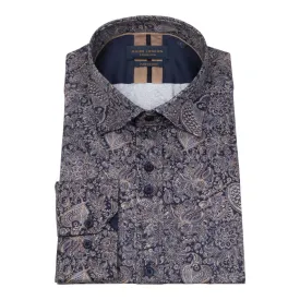 Guide London Stencil Flower Print Long Sleeve Shirt (LS76758)