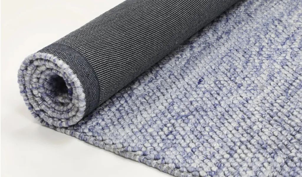 Halo Blue Loop Pattern Wool Blend Rug