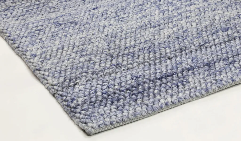 Halo Blue Loop Pattern Wool Blend Rug