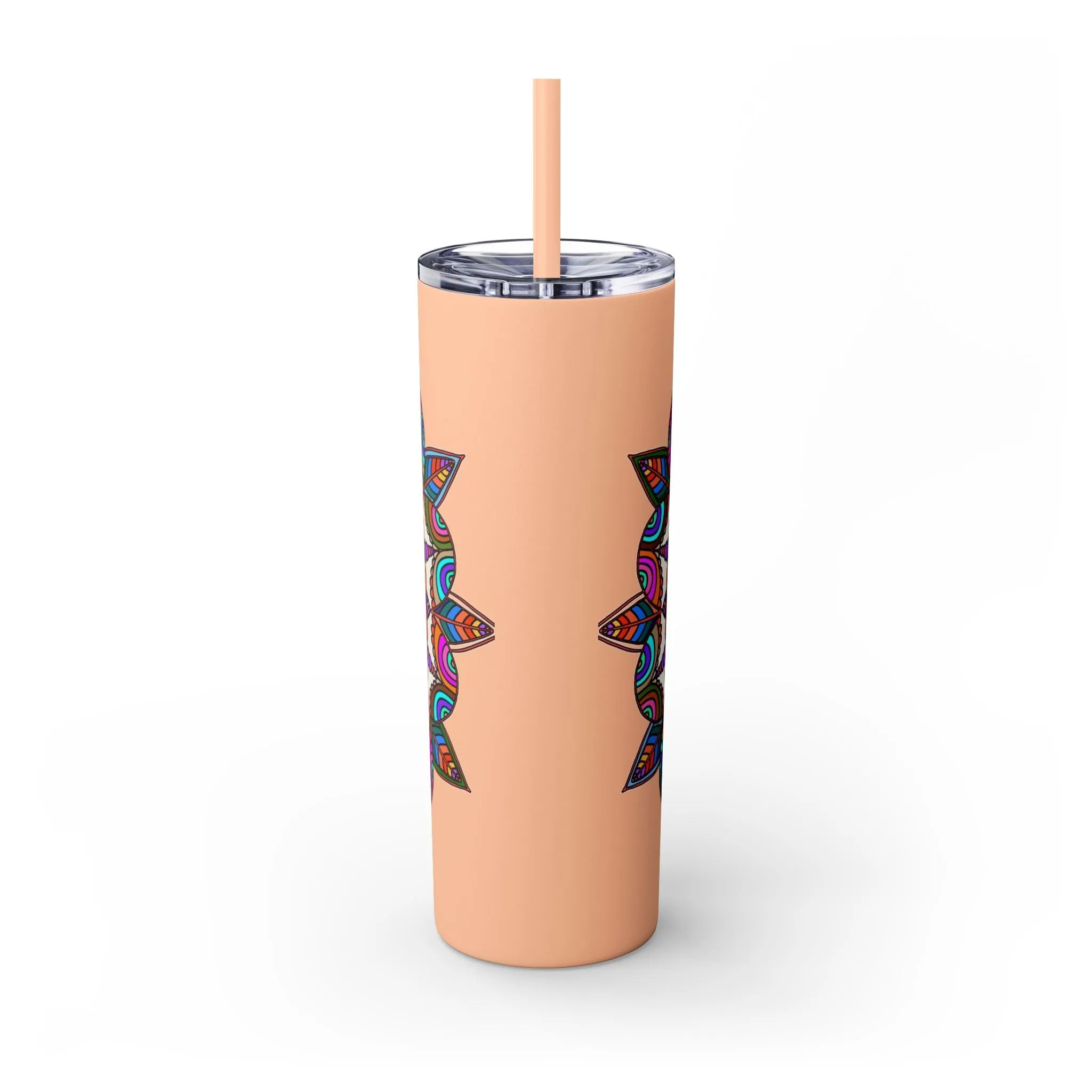 Hand-drawn Mandala Design Skinny Tumbler - Hot/Cold - BPA-Free