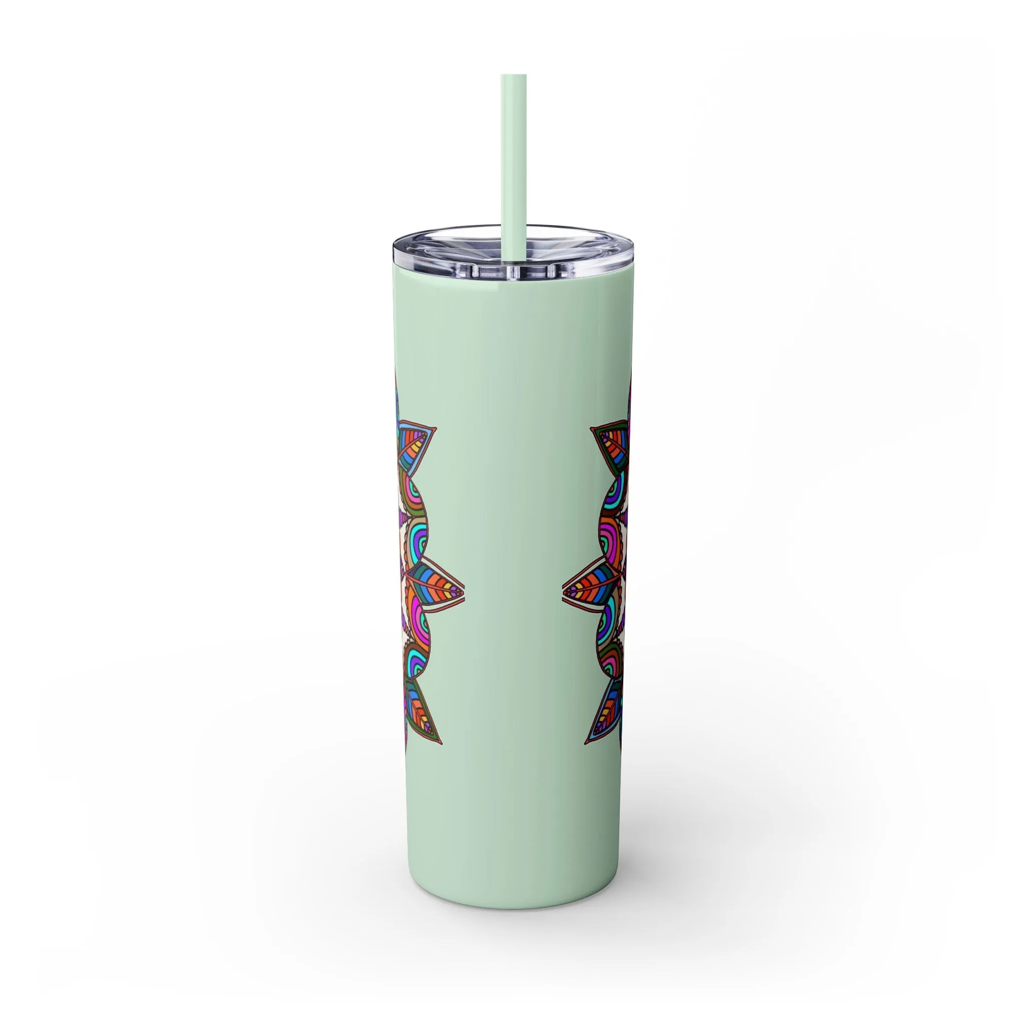 Hand-drawn Mandala Design Skinny Tumbler - Hot/Cold - BPA-Free