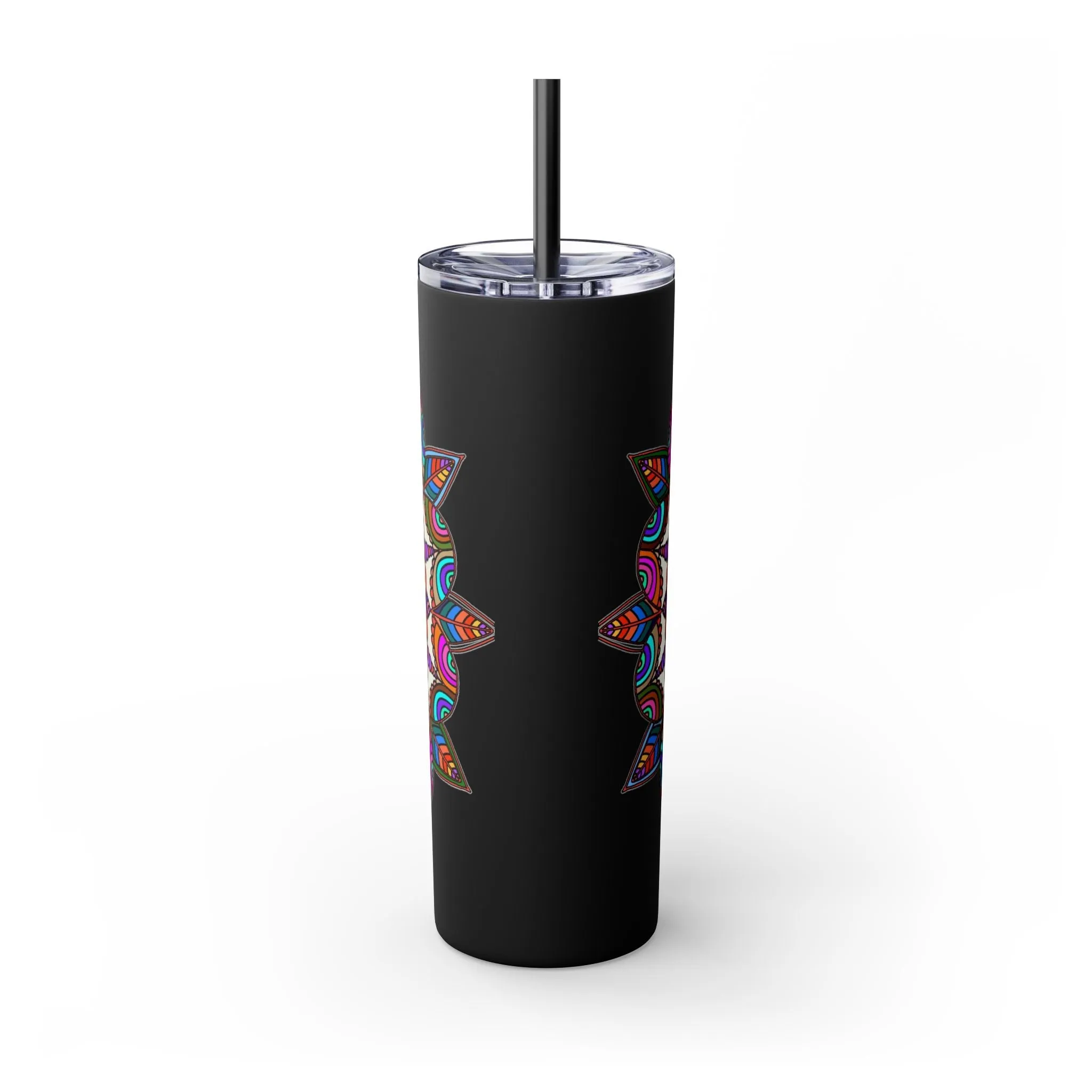 Hand-drawn Mandala Design Skinny Tumbler - Hot/Cold - BPA-Free
