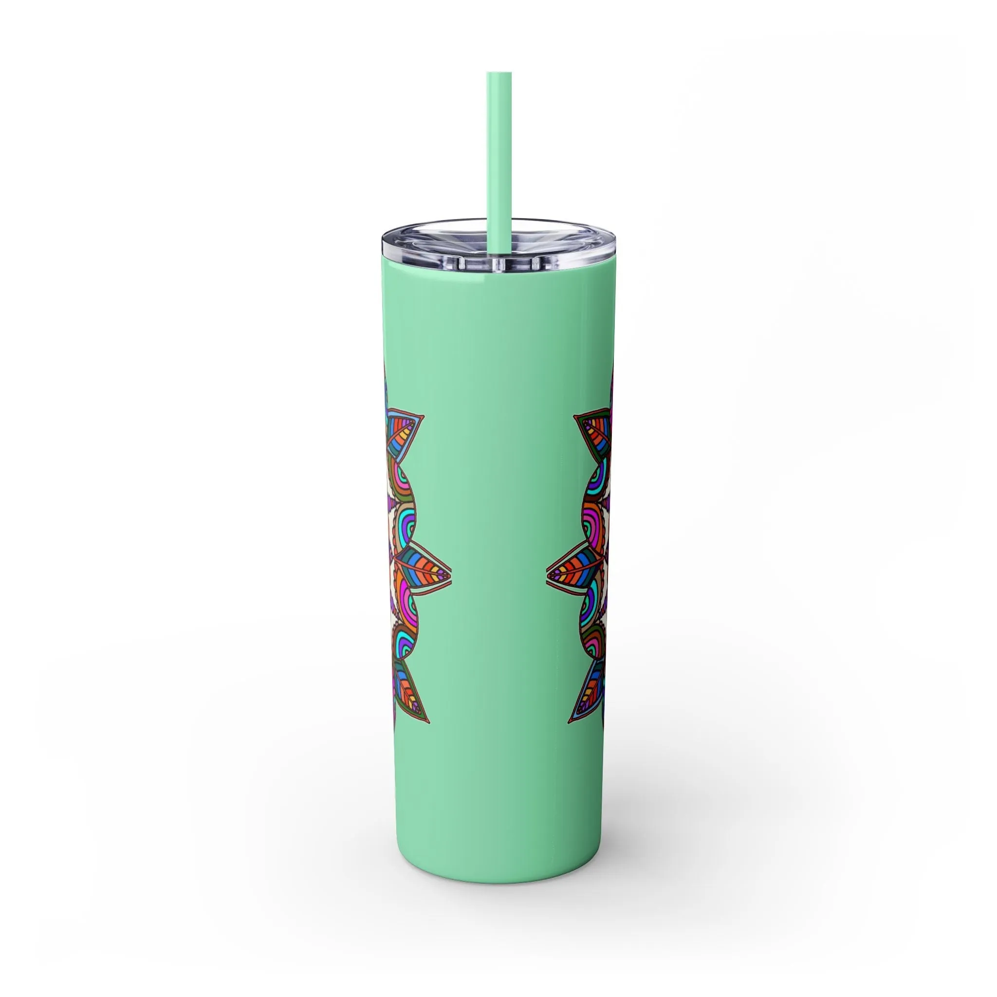 Hand-drawn Mandala Design Skinny Tumbler - Hot/Cold - BPA-Free