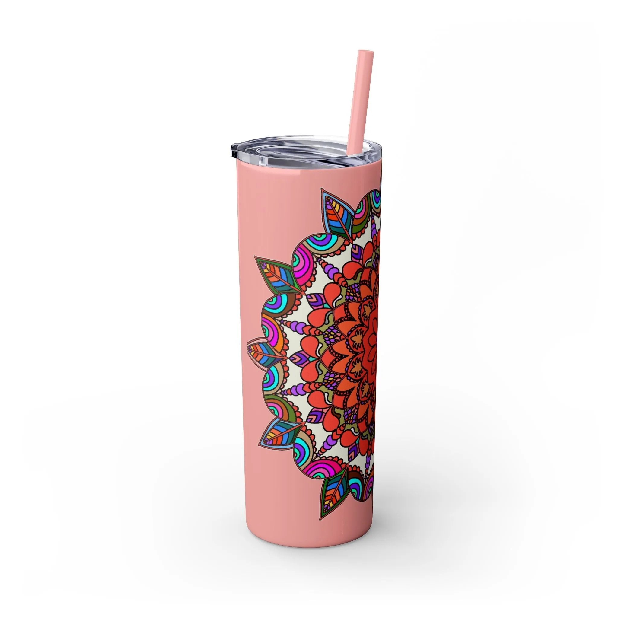 Hand-drawn Mandala Design Skinny Tumbler - Hot/Cold - BPA-Free