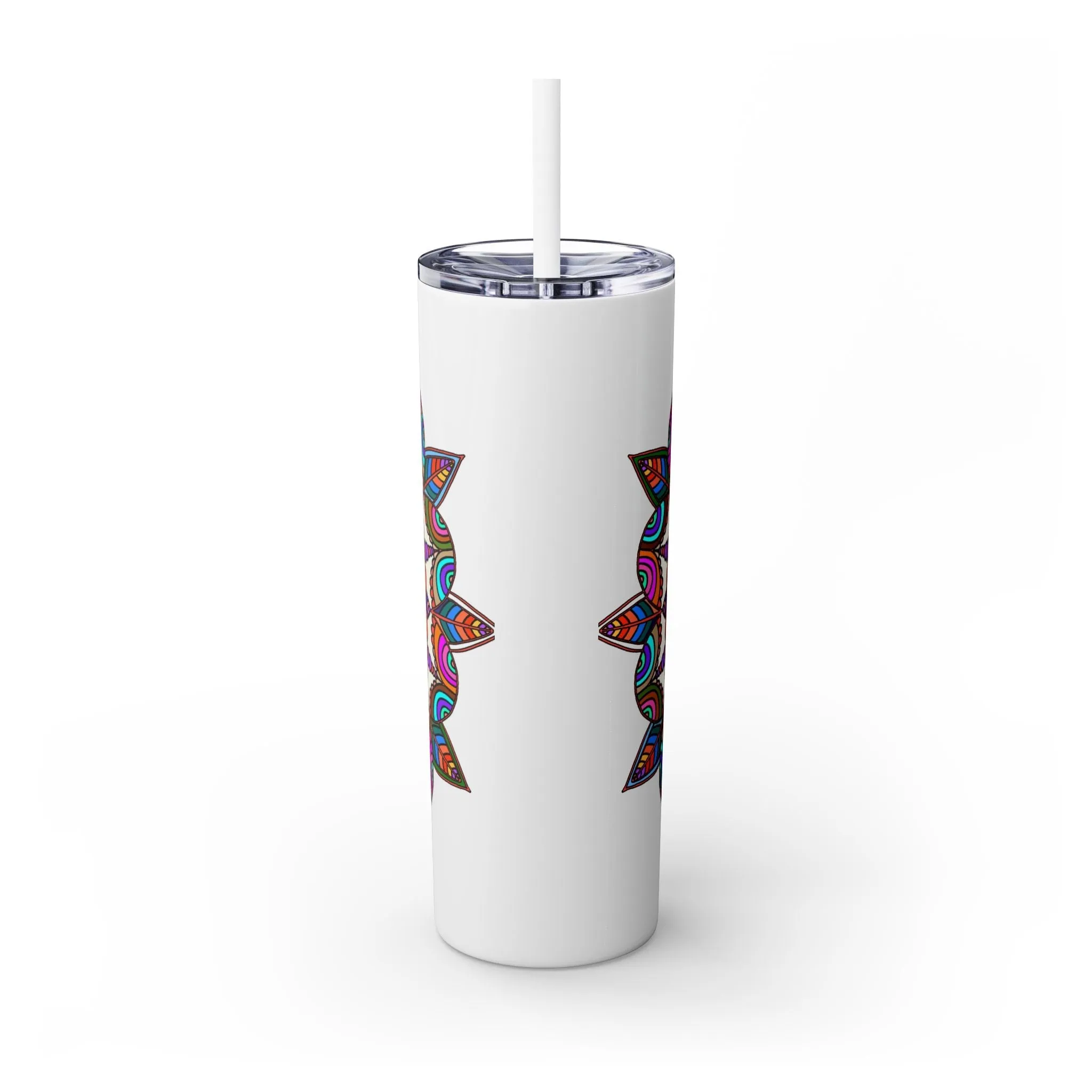 Hand-drawn Mandala Design Skinny Tumbler - Hot/Cold - BPA-Free