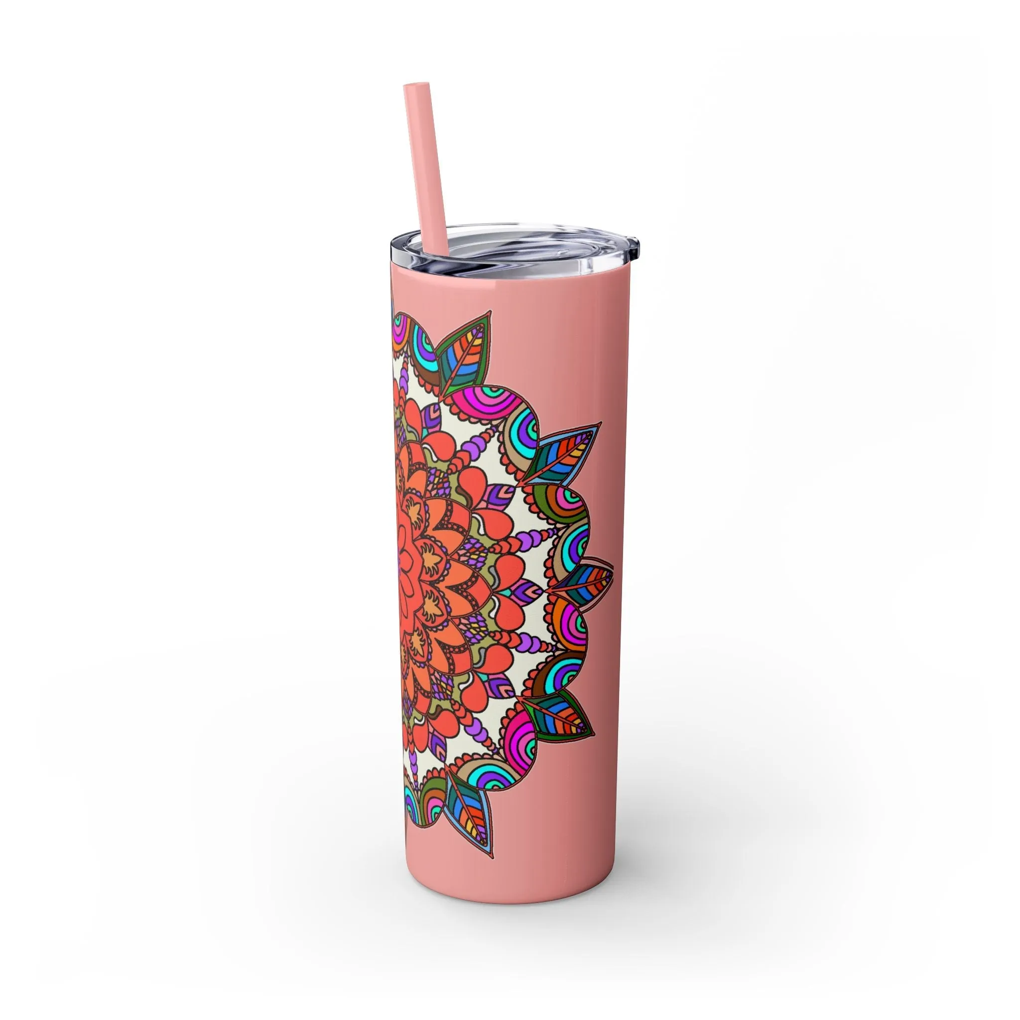 Hand-drawn Mandala Design Skinny Tumbler - Hot/Cold - BPA-Free