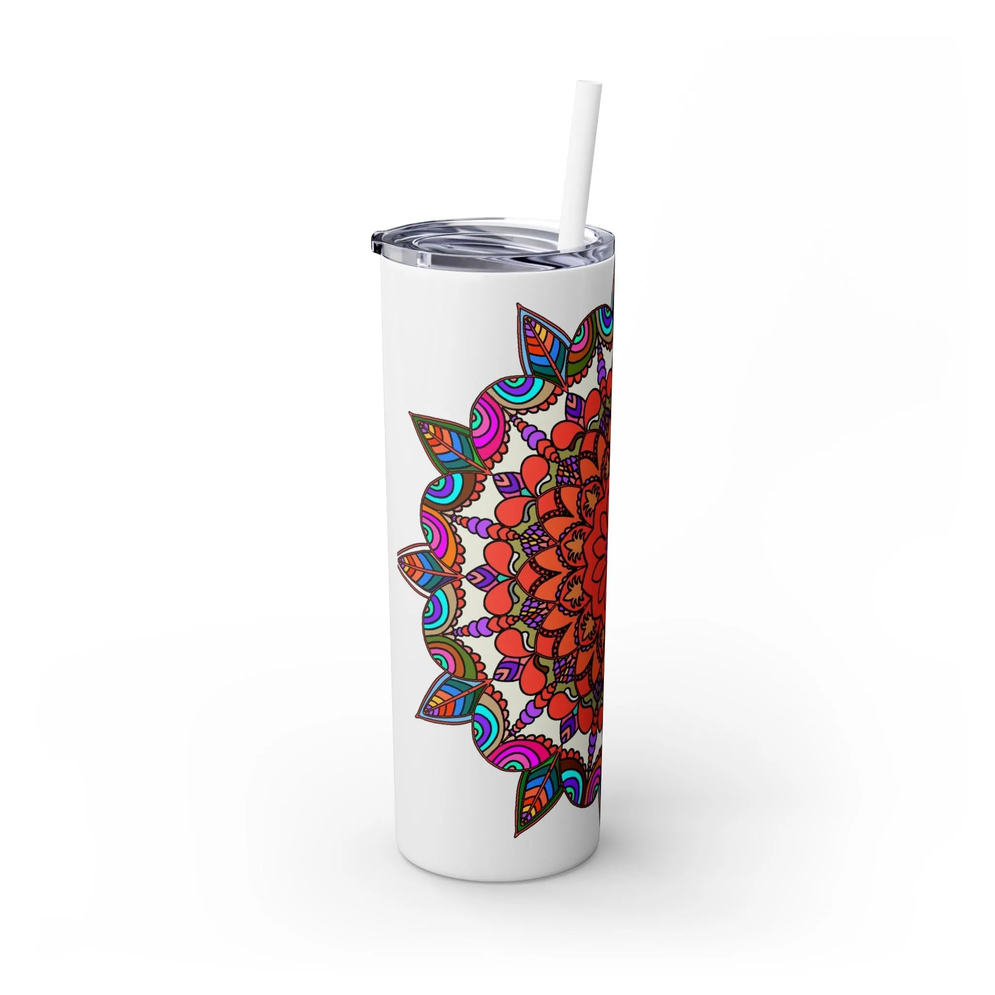Hand-drawn Mandala Design Skinny Tumbler - Hot/Cold - BPA-Free