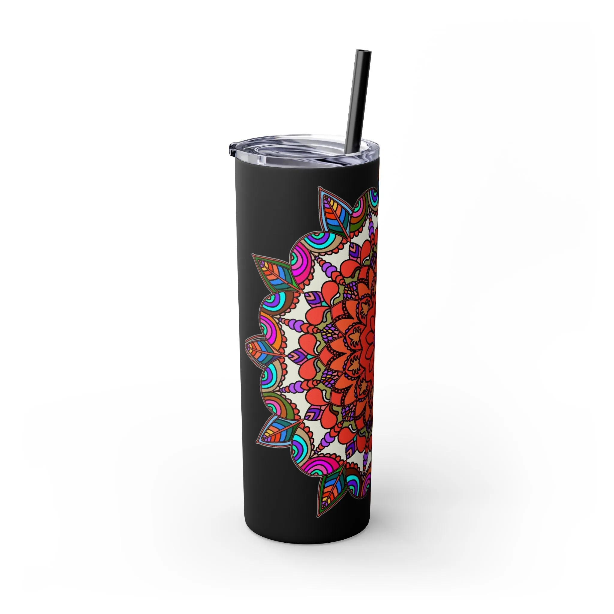 Hand-drawn Mandala Design Skinny Tumbler - Hot/Cold - BPA-Free