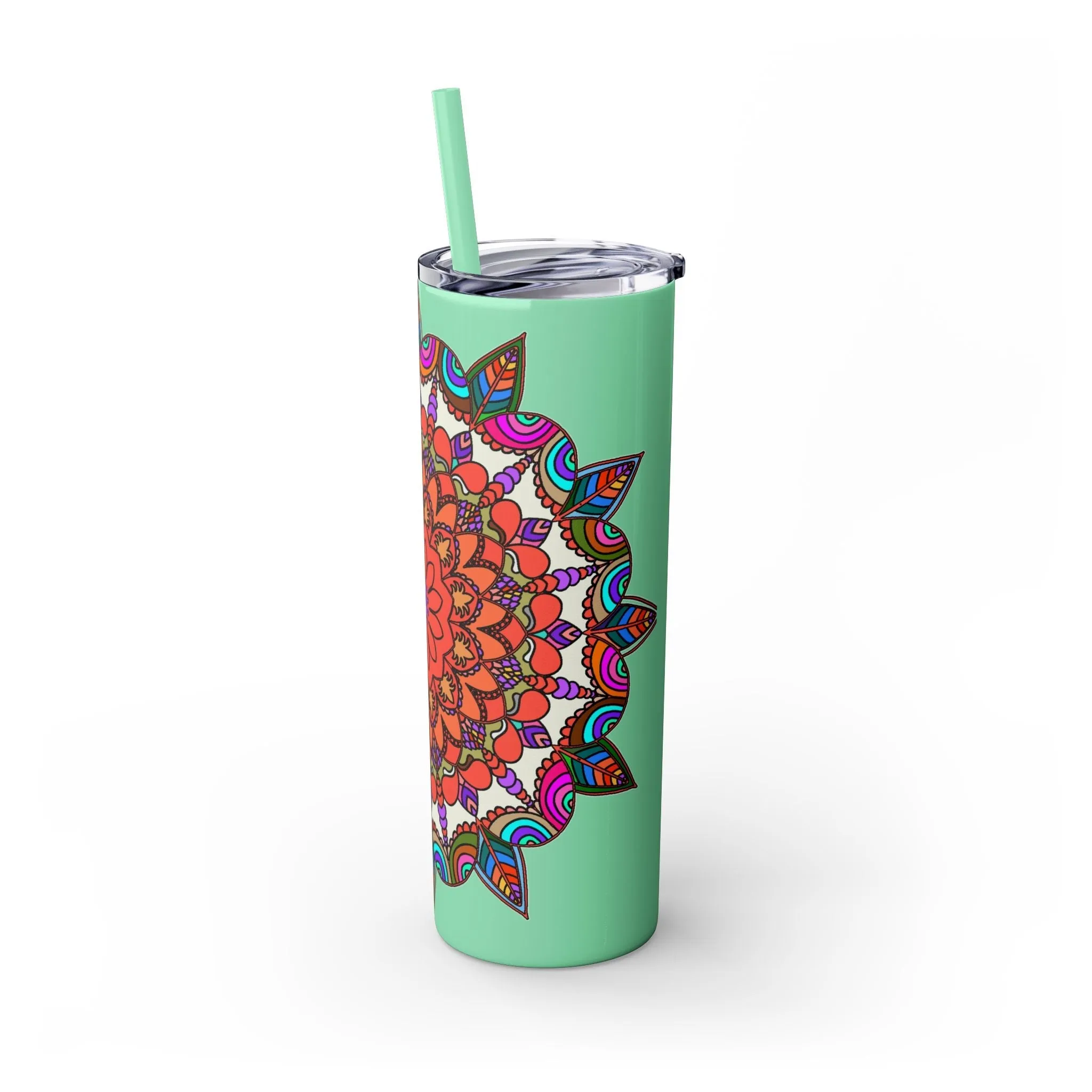 Hand-drawn Mandala Design Skinny Tumbler - Hot/Cold - BPA-Free