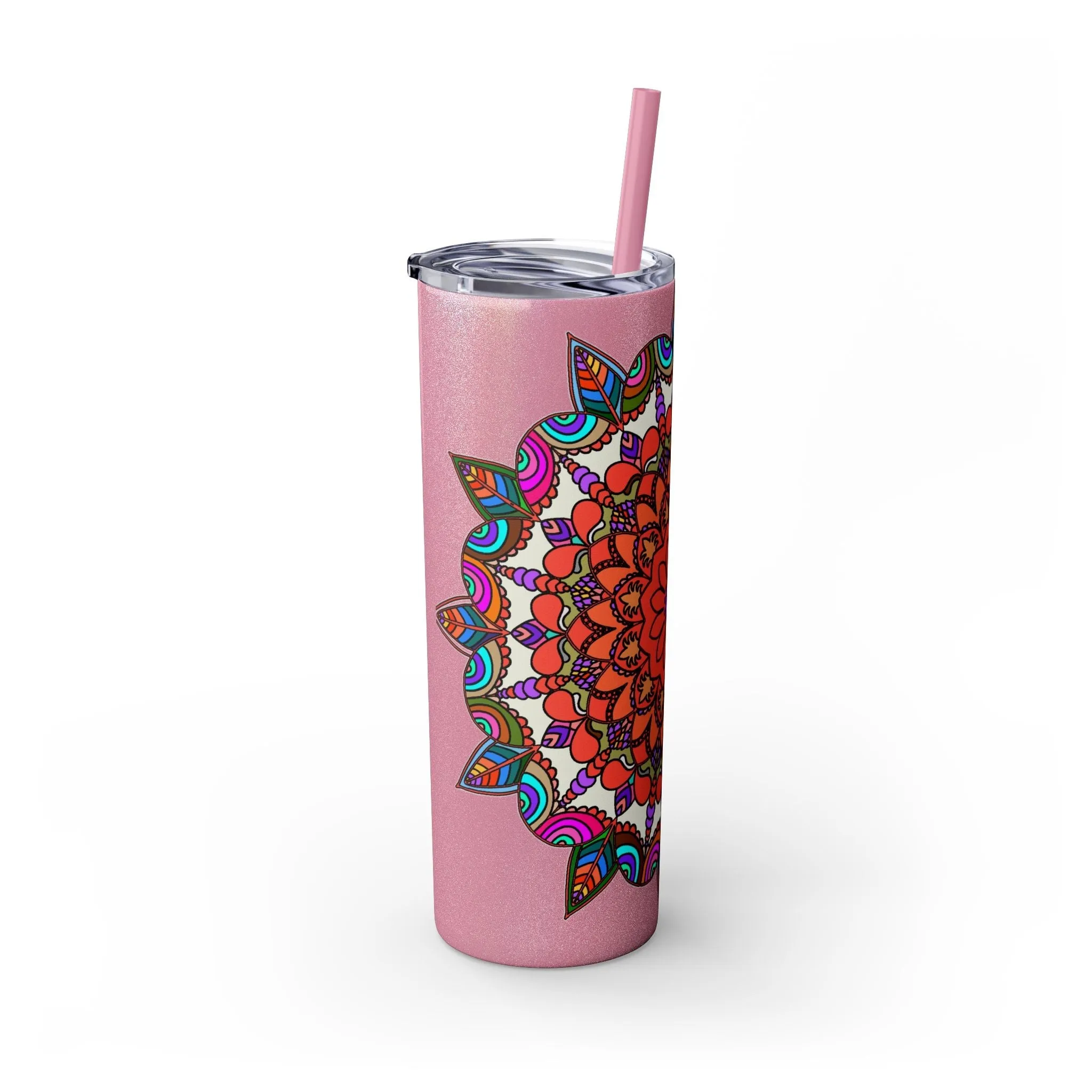Hand-drawn Mandala Design Skinny Tumbler - Hot/Cold - BPA-Free