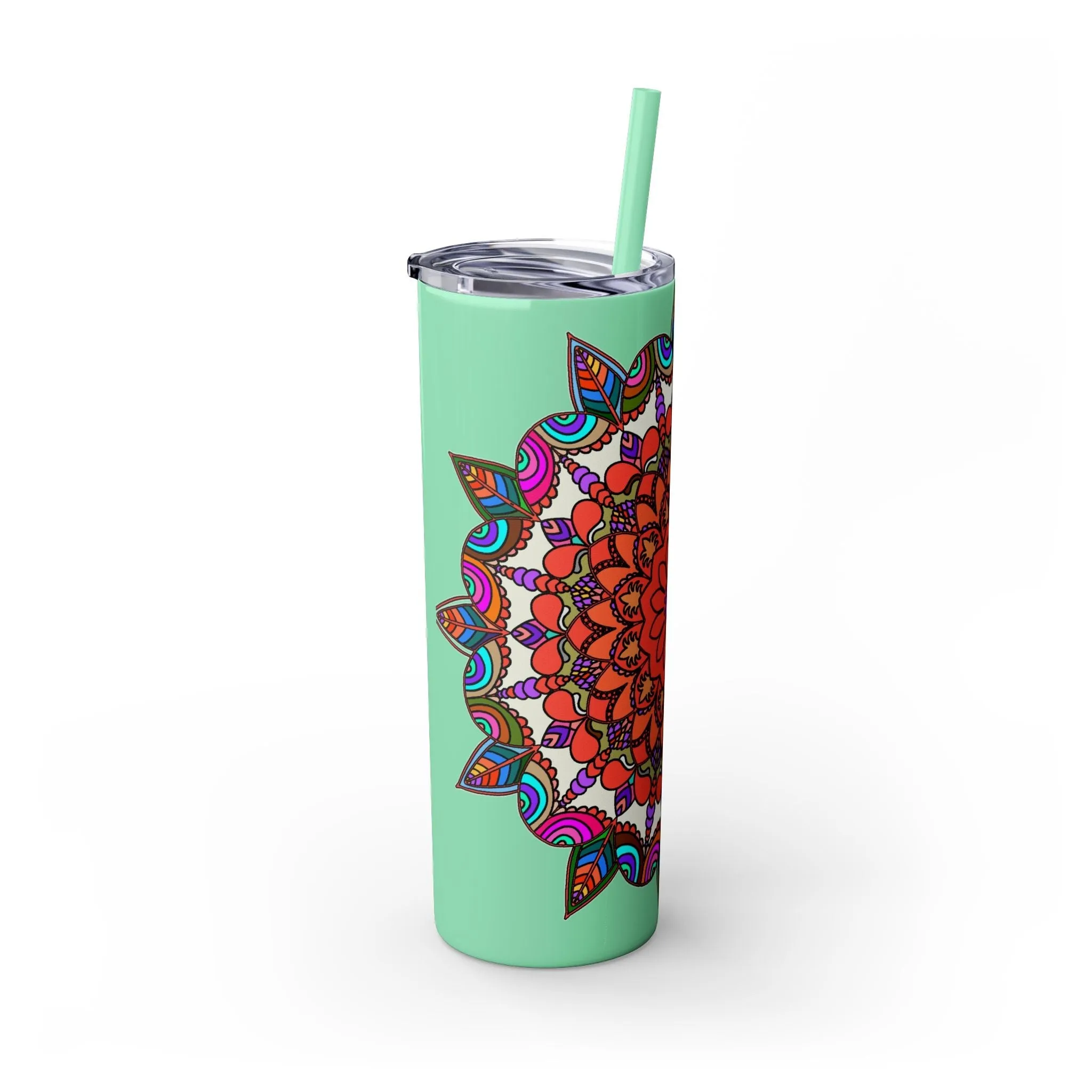 Hand-drawn Mandala Design Skinny Tumbler - Hot/Cold - BPA-Free