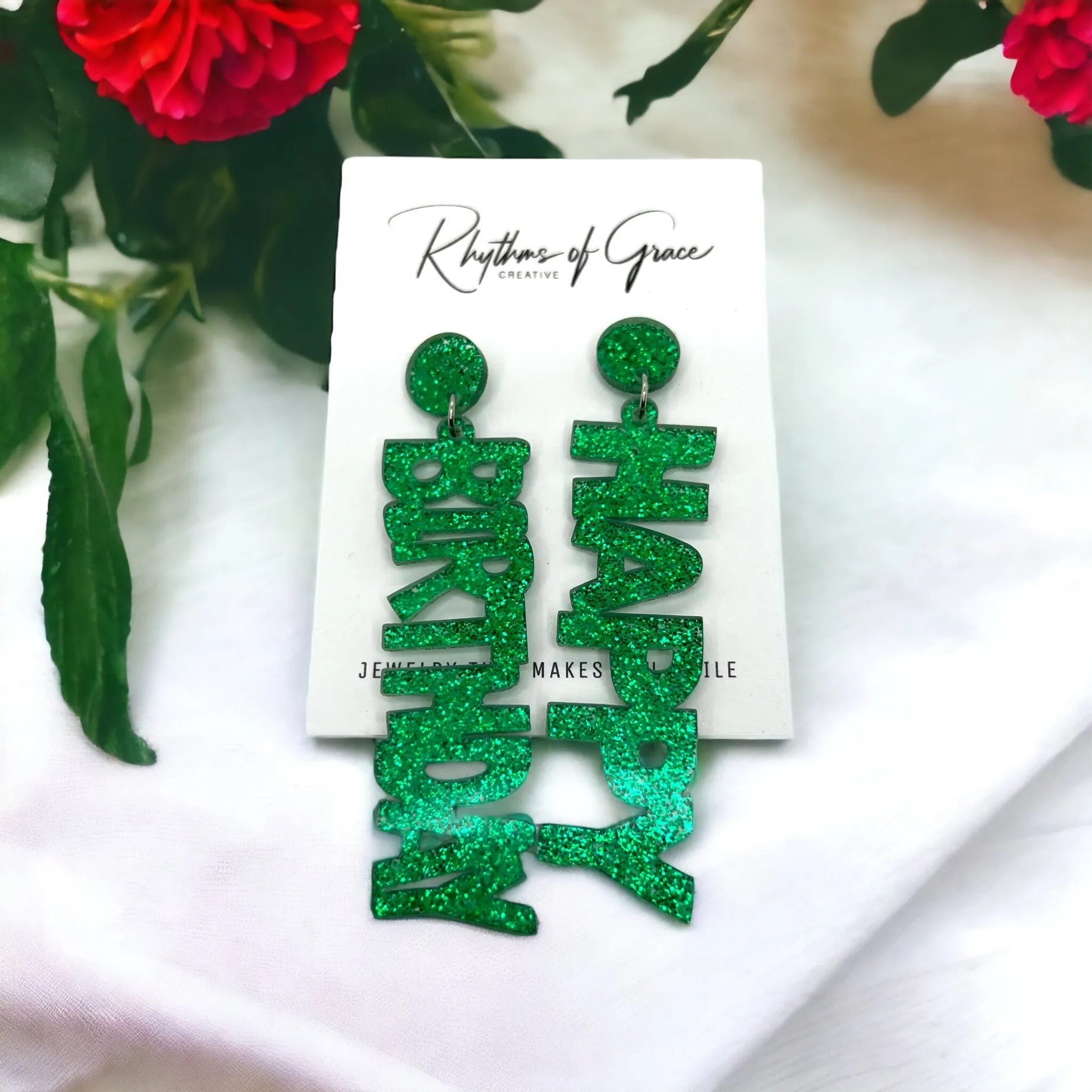 Happy Birthday Earrings - Birthday Accessories, Birthday Queen, Birthday Girl Earrings, Happy Birthday