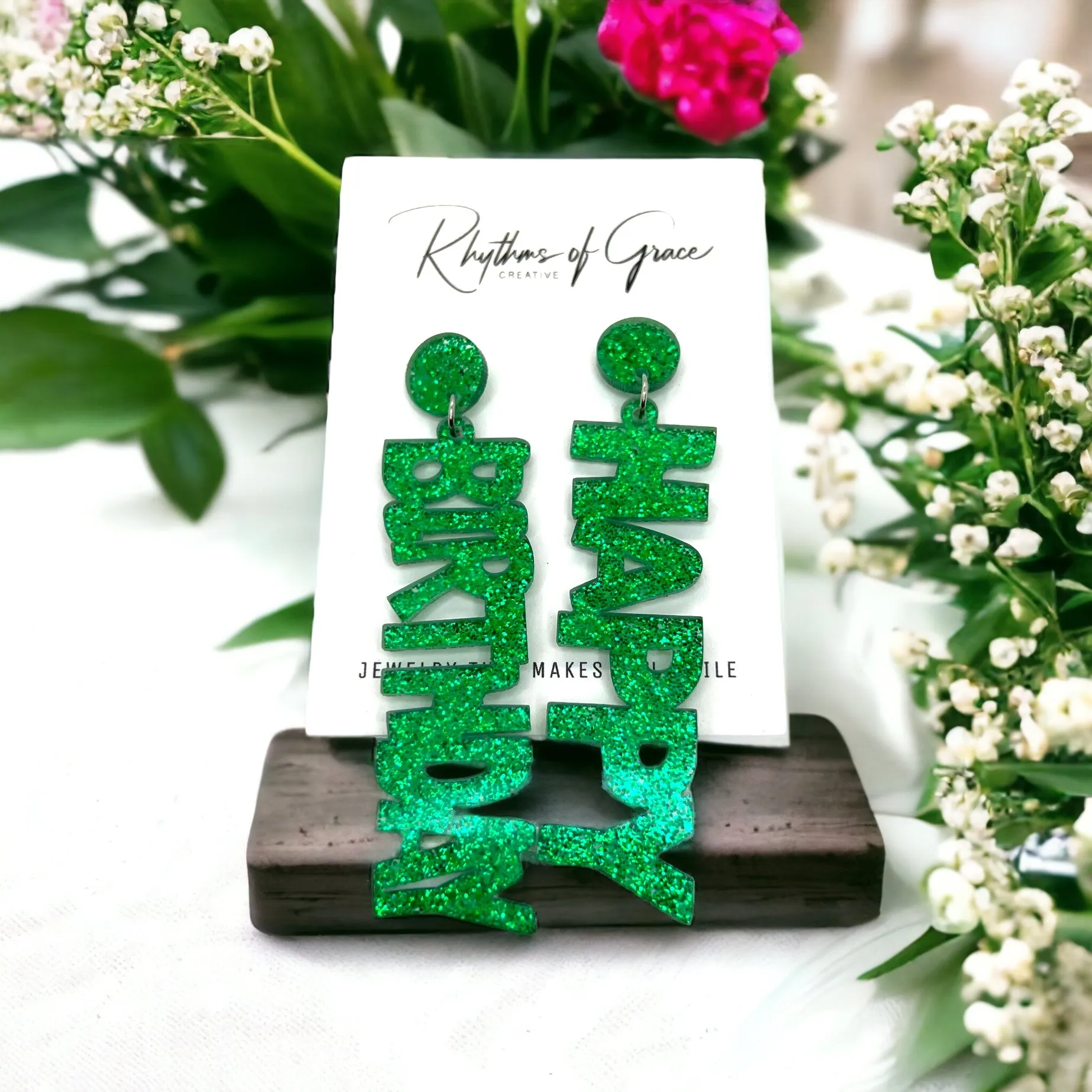 Happy Birthday Earrings - Birthday Accessories, Birthday Queen, Birthday Girl Earrings, Happy Birthday