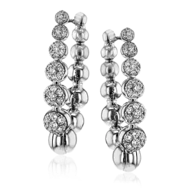 Hoop Earrings in 18k Gold with Diamonds