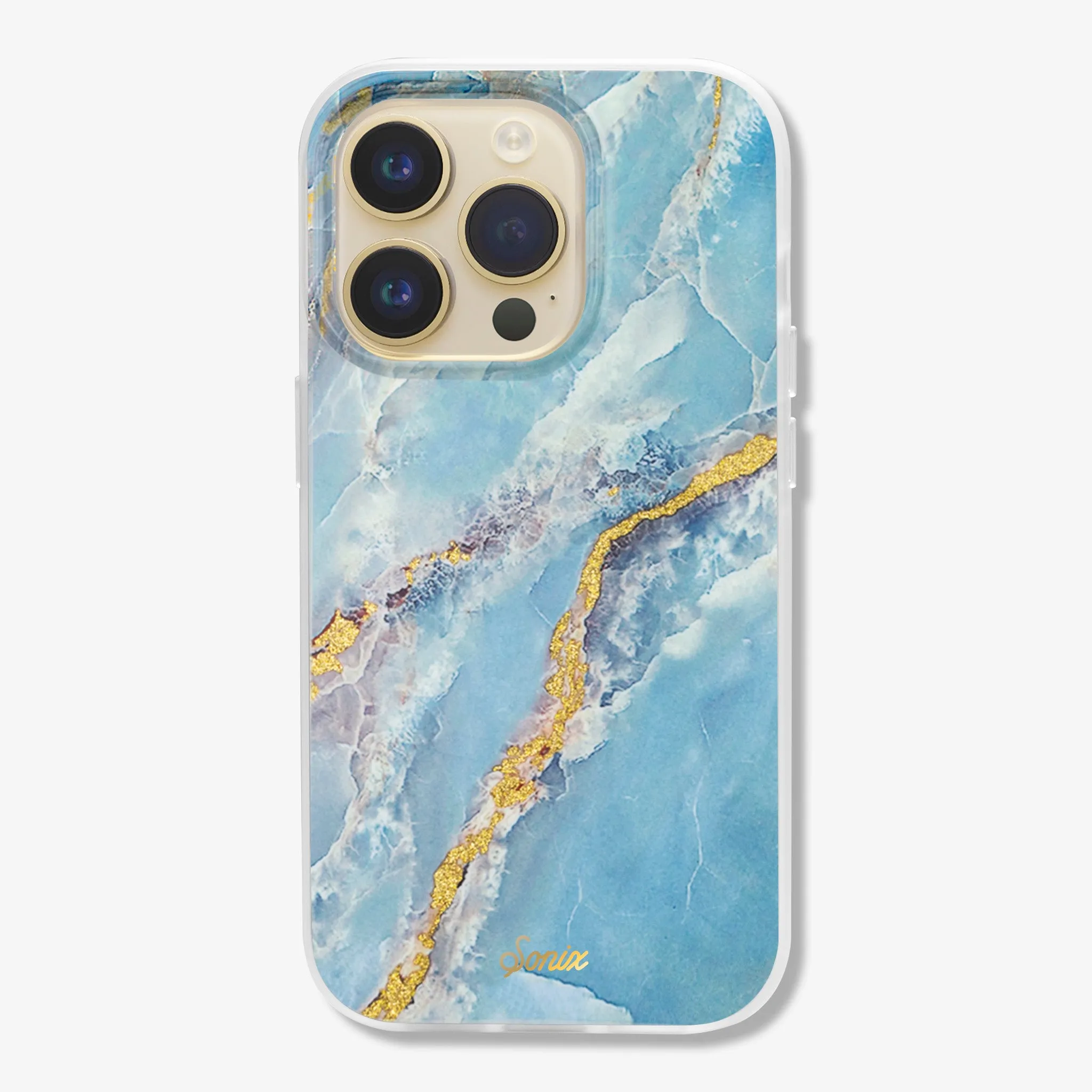 Ice Blue Marble MagSafe® Compatible iPhone Case
