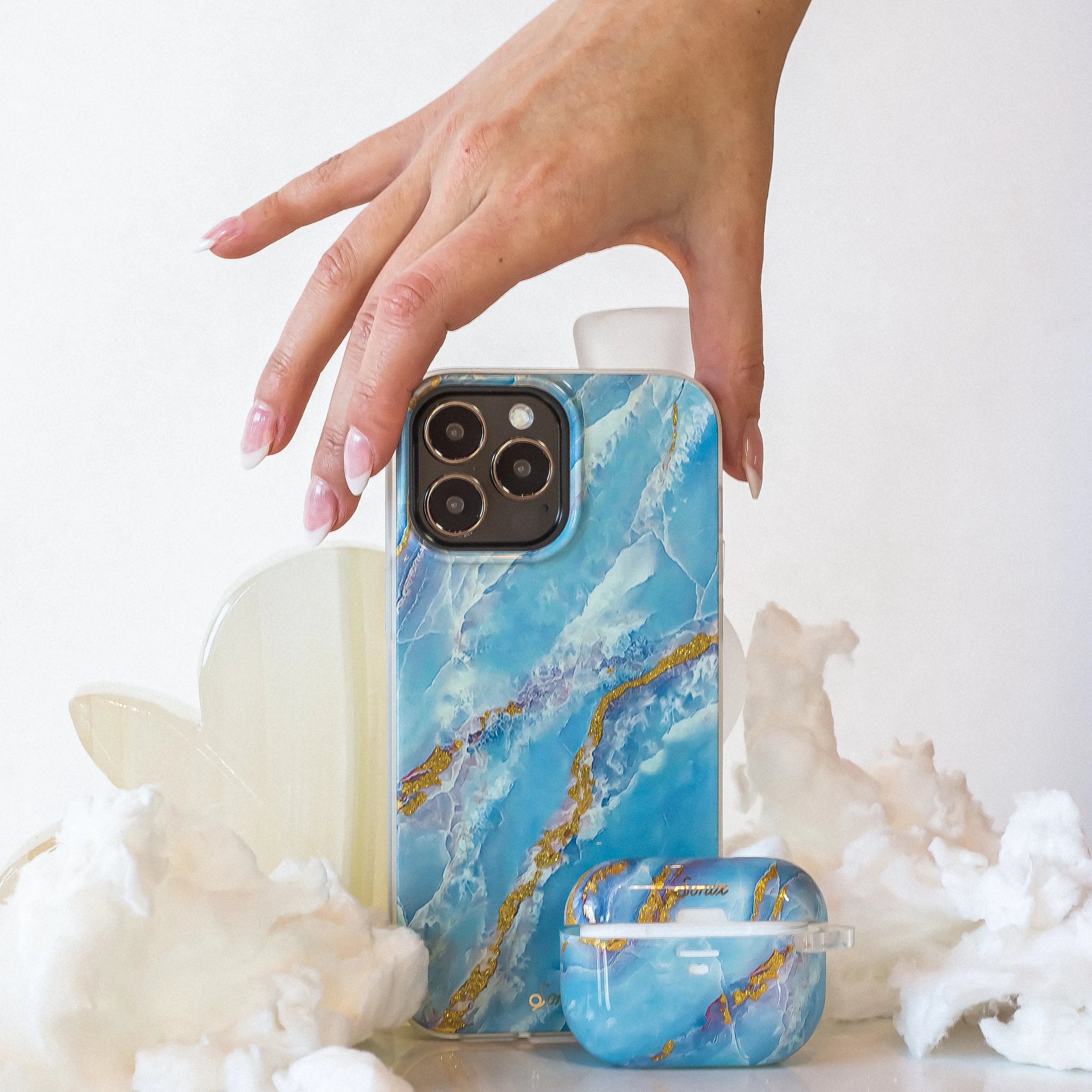 Ice Blue Marble MagSafe® Compatible iPhone Case
