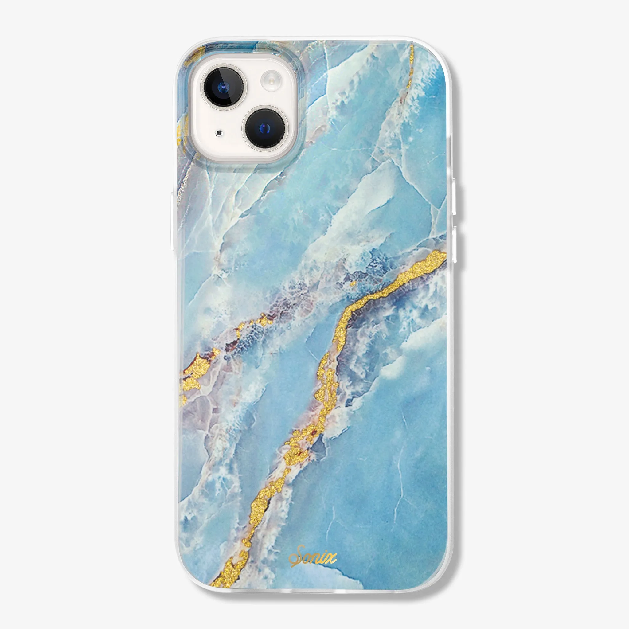 Ice Blue Marble MagSafe® Compatible iPhone Case