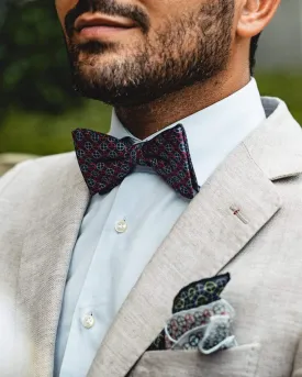 ICON - Silk Bow Tie - Blue/Red
