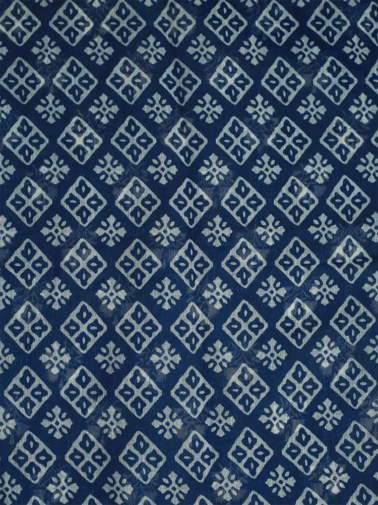 Indigo Linen Dresscode Saree with Batik Design - ₹608